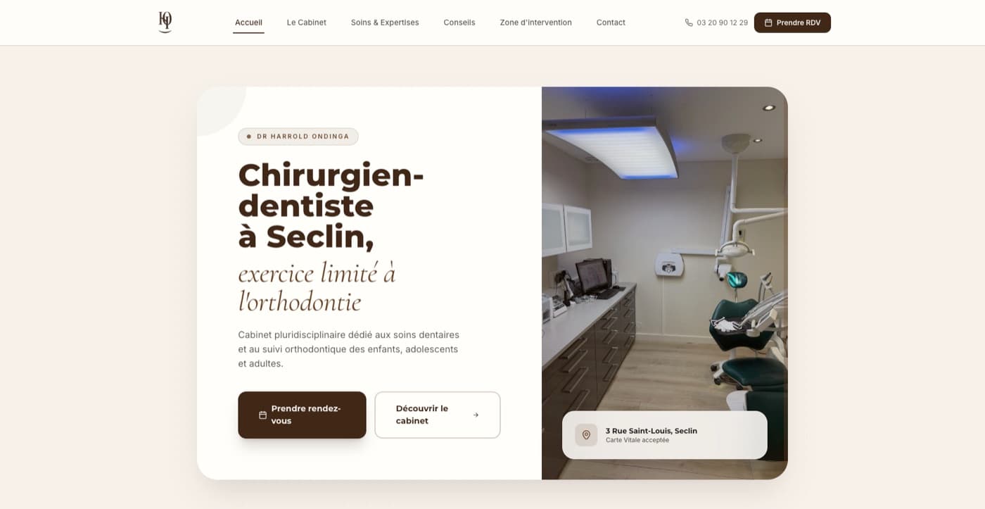 Aperçu de la page d'accueil du site de Dr Harrold Ondinga