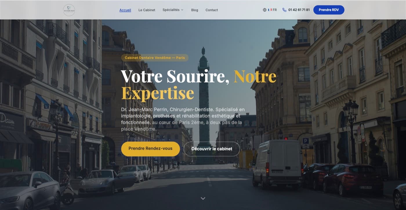 Page d'accueil du site du Dr Jean-Marc PERRIN