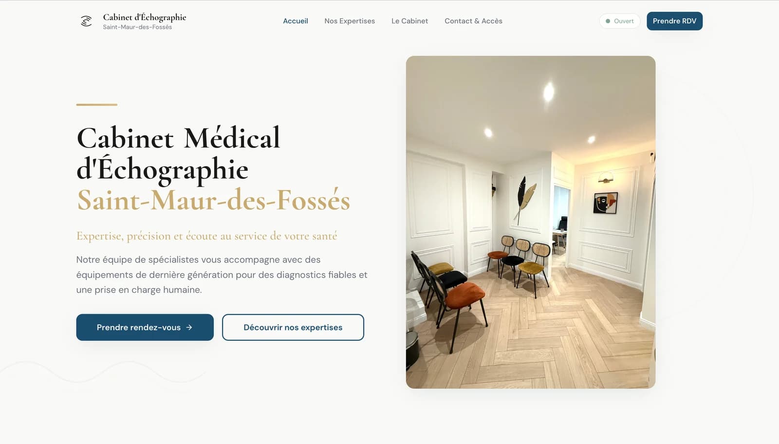 Site internet de Cabinet Médical d'Échographie réalisé par MedaPulse