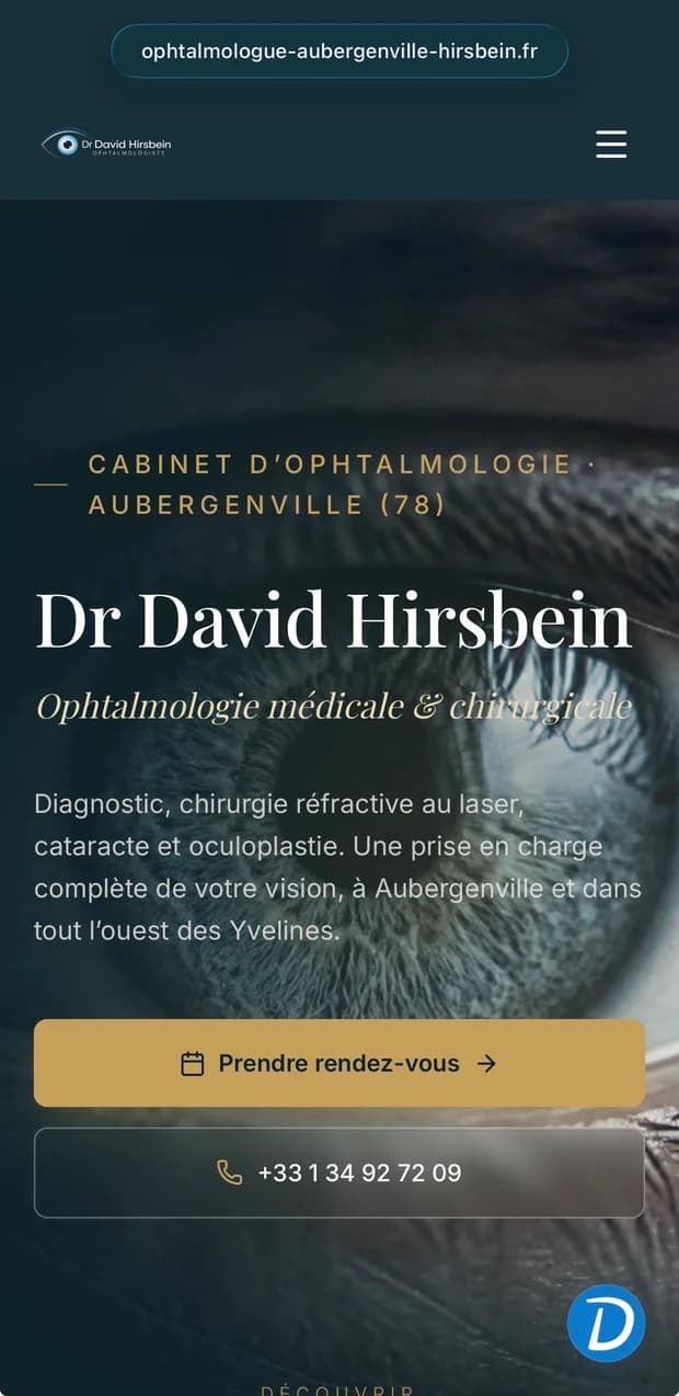 Version mobile du site de Dr David Hirsbein