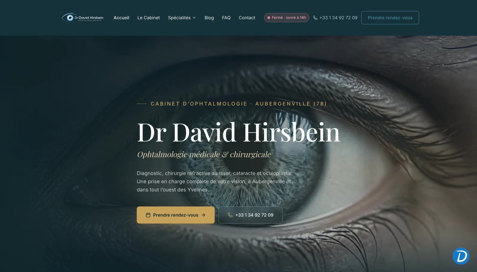 Site internet de Dr David Hirsbein réalisé par MedaPulse