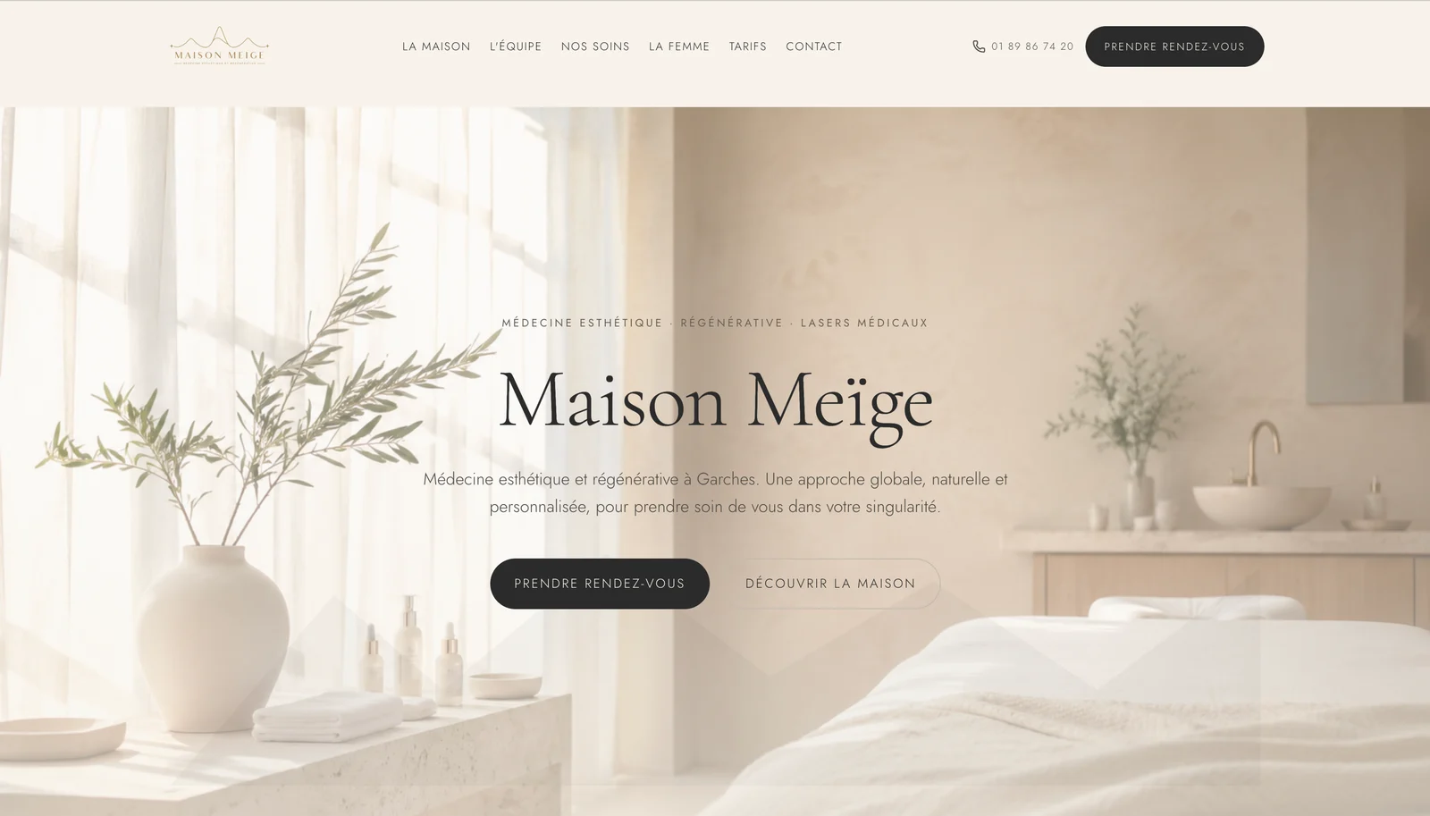 Site internet de Maison Meïge réalisé par MedaPulse