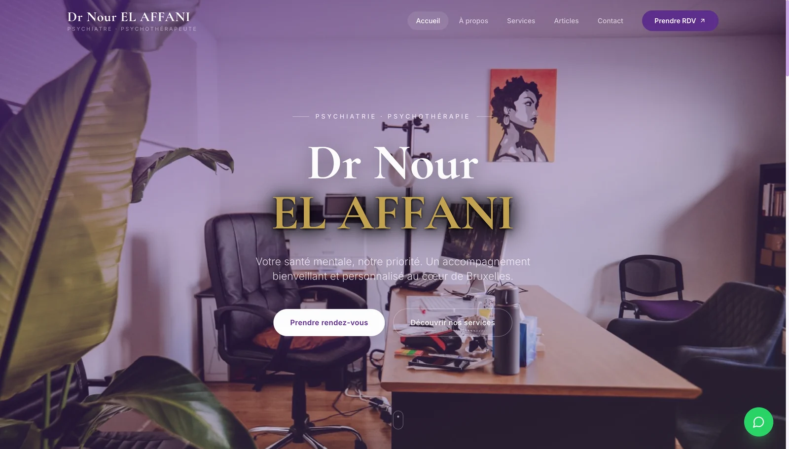 Site internet de Dr Nour El Affani réalisé par MedaPulse