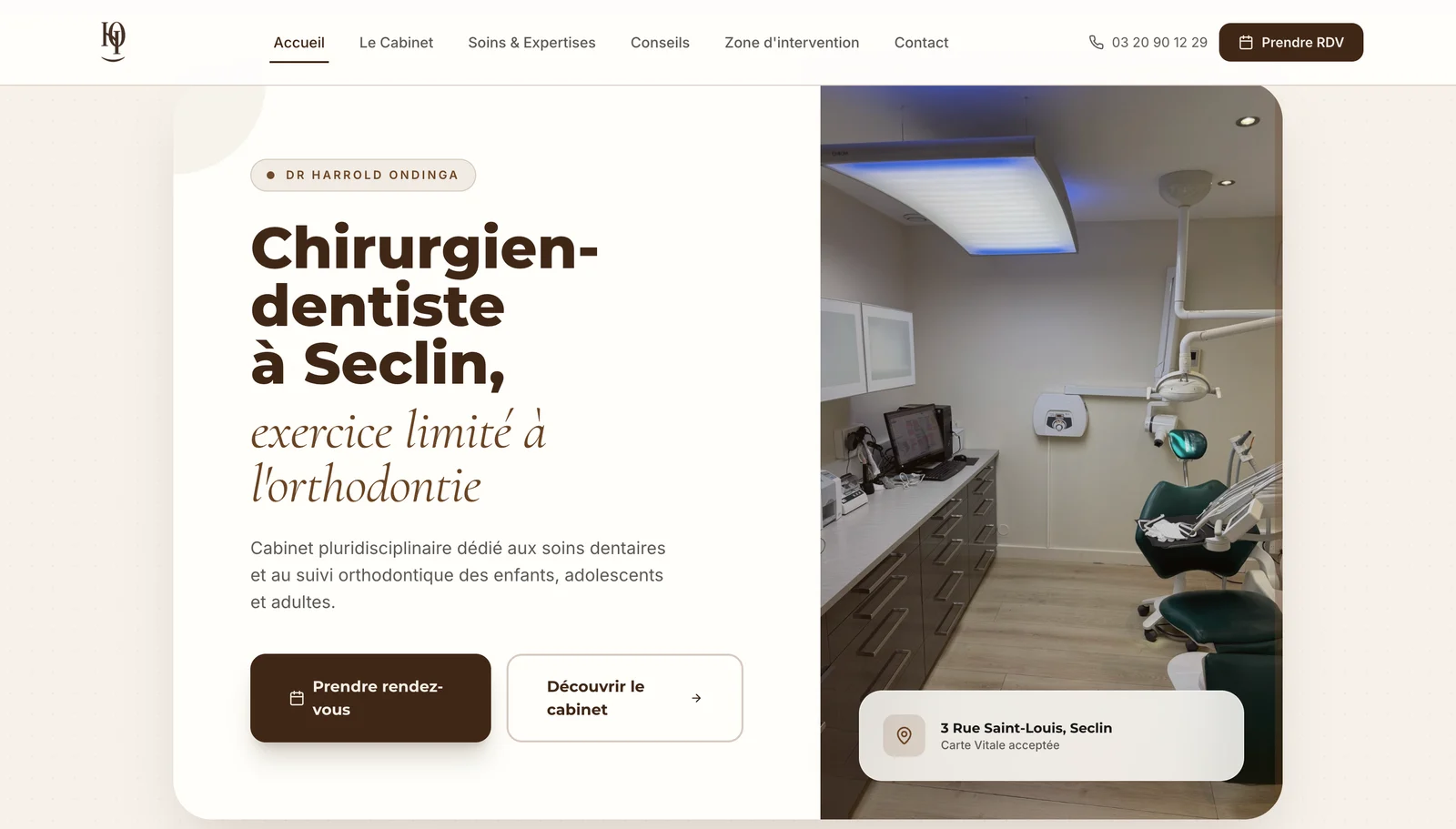 Site internet de Dr Harrold Ondinga réalisé par MedaPulse