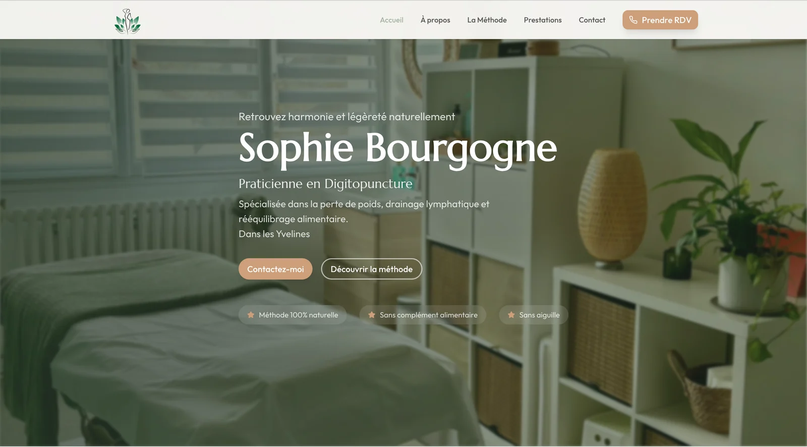 Site internet de Sophie Bourgogne réalisé par MedaPulse