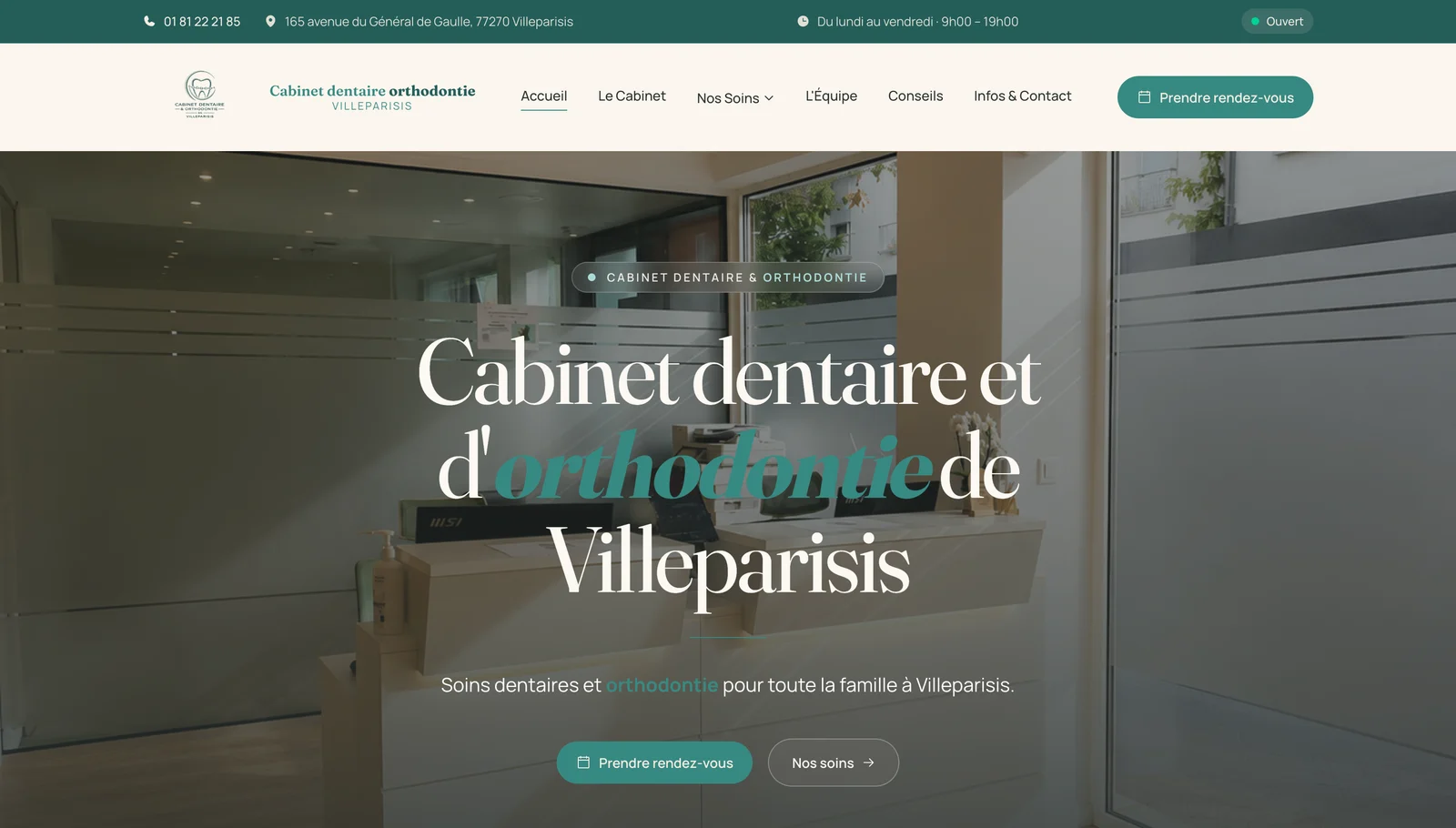 Site internet de Cabinet dentaire & orthodontie Villeparisis réalisé par MedaPulse