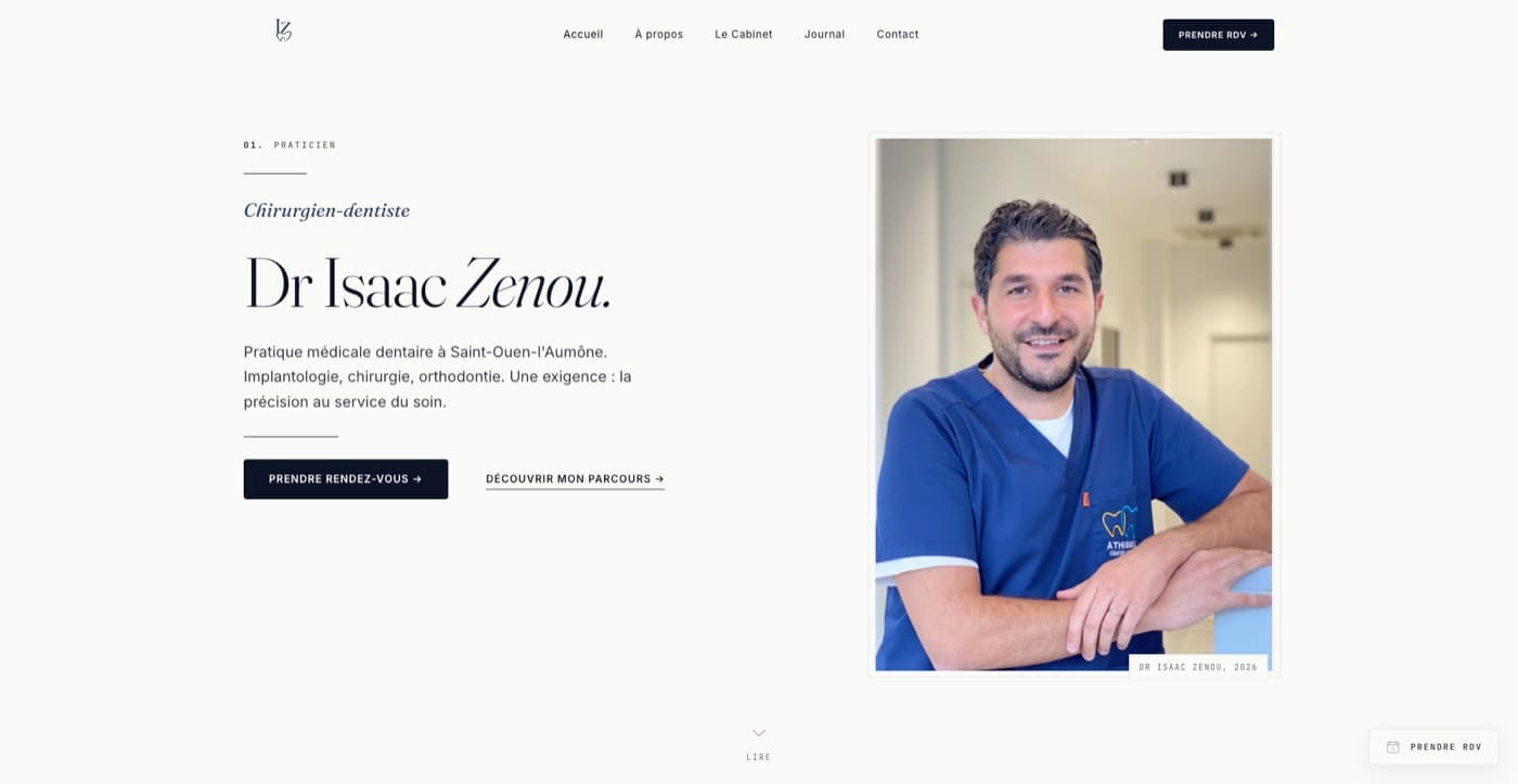 Page d'accueil du site personnel du Dr Isaac Zenou