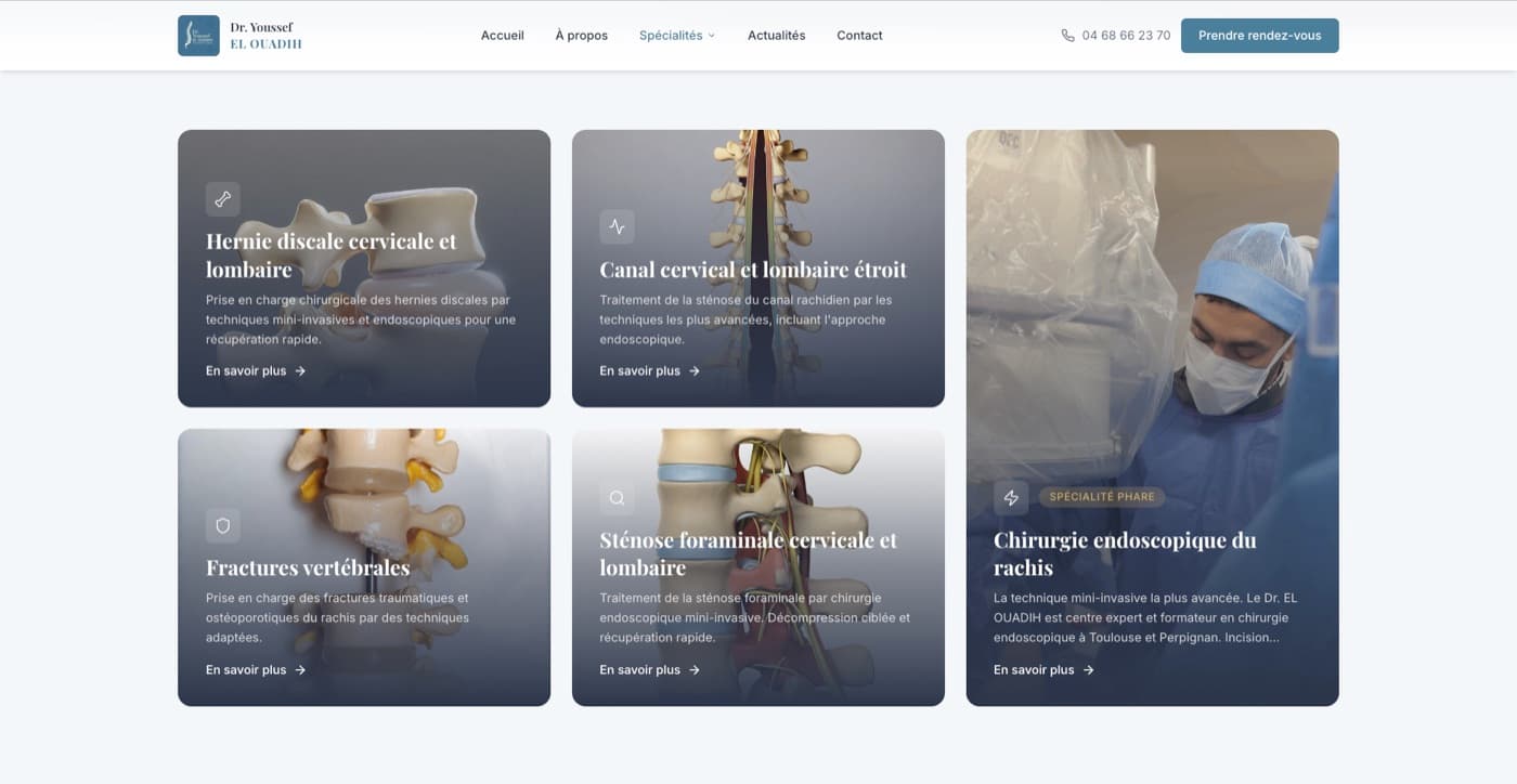 Page spécialité du site du Dr EL OUADIH